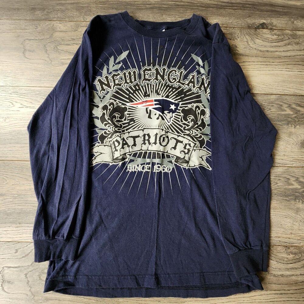 NFL New England Patriots Team Apparel Youth XXL 18 Long Sleeve Blue Shirt